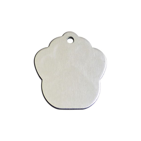 Médaille pour chien patte métal en aluminium 32x35 mm personnalisation