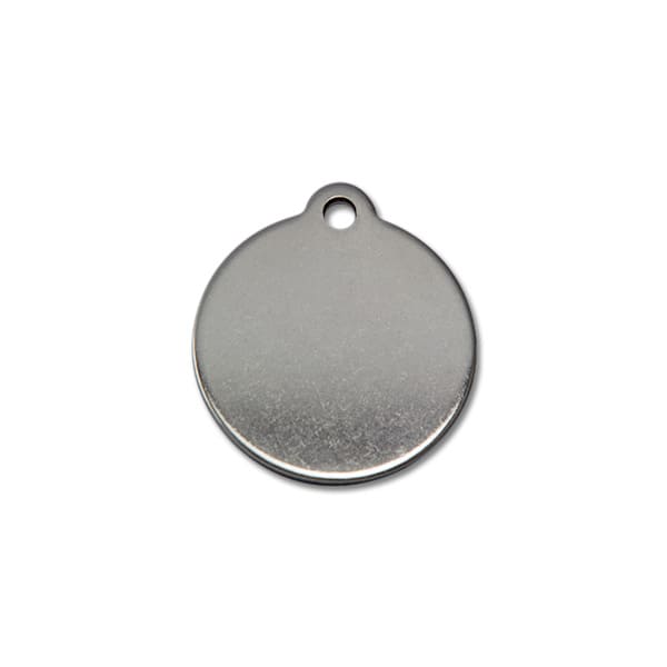 Médaille chien gravée acier inoxydable ronde - Taille M (22 mm)